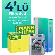 Mann Filter  Mercedes A200 Benzin Filtre Bakım Seti Liqui Moly Motor Yağlı (2018-2024) 4 Lü