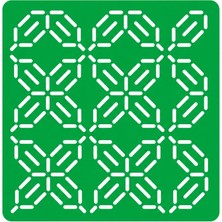 Besing Sashiko Geometrik Çiçek Desenli Nakış Şablonu – Yeniden Kullanılabilir Kumaş Işleme Stencil