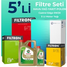 Filtron  Fiat Egea 1.6 Dizel Filtre Bakım Seti Cast Rol Motor Yağlı (2015-2023) 5 Li
