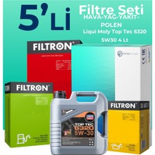 Filtron  Peugeot 508 1.5 Dizel Filtre Bakım Seti Liqui Moly Motor Yağlı (2019-2024) 5 Li