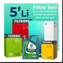 Filtron  Fiat Egea 1.3 Dizel Filtre Bakım Seti Cast Rol Motor Yağlı (2015-2018) 5 Li