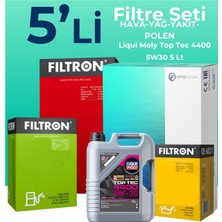 Filtron  Dacia Logan 1.5 Dizel Filtre Bakım Seti Liqui Moly Motor Yağlı (2008-2012) 5 Li