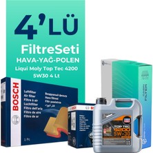 Bosch  Seat Leon 1.2 Tsi Filtre Bakım Seti Liqui Moly Motor Yağlı (2013-2018) 4 Lü