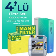 Mann Filter  Fiat Linea 1.4 T-Jet Benzin Filtre Bakım Seti Liqui Moly Motor Yağlı (2009-2017) 4 Lü