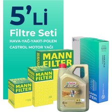 Mann Filter  Mercedes A180 Dizel Filtre Bakım Seti Cast Rol Motor Yağlı (2018-2022) 5 Li