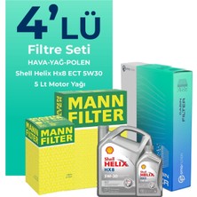 Mann Filter  Kia Cerato 1.6 Dizel Filtre Bakım Seti Shell Motor Yağlı (2006-2009) 4 Lü