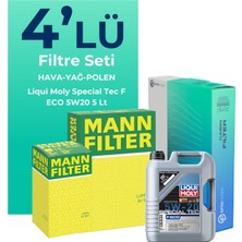 Mann Filter  Ford Focus 1.0 Benzin Filtre Bakım Seti Liqui Moly Motor Yağlı (2019-2024) 4 Lü