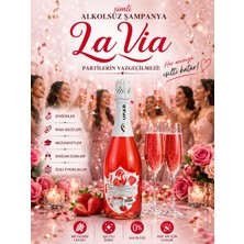 La Via Alkolsüz Şampanya Çilek Aromalı Simli Içecek Alkolsüz Salla Patlat Şampanya
