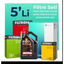 Filtron  Peugeot 3008 1.6 Bluehdi Dizel Filtre Bakım Seti Motul Motor Yağlı (2014-2016) 5 Li