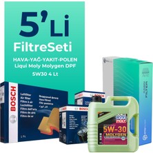 Bosch  Ford Mondeo 1.6 Dizel Filtre Bakım Seti Liqui Moly Motor Yağlı (2011-2014) 5 Li