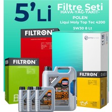 Filtron  Bmw 5.30 Dizel Filtre Bakım Seti Liqui Moly Motor Yağlı (2002-2008) 5 Li