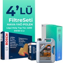 Bosch  Honda Civic 1.6 Dizel Filtre Bakım Seti Liqui Moly Motor Yağlı (2013-2019) 4 Lü