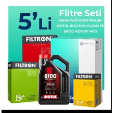 Filtron  Peugeot 3008 1.6 Dizel Filtre Bakım Seti Motul Motor Yağlı (2010-2014) 5 Li