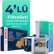 Bosch  Fiat Linea 1.4 T-Jet Benzin Filtre Bakım Seti Liqui Moly Motor Yağlı (2009-2017) 4 Lü