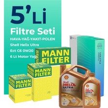 Mann Filter  Mercedes E220 Dizel Filtre Bakım Seti Shell Motor Yağlı (2023-2025) 5 Li