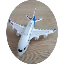 TAN EXPRESS Hareketli Pilli Işıklı Çarp Dön Aırbus Uçak 28.5X23 Cm.1 Adet (Videolu)