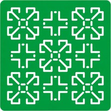 Besing Sashiko Geometrik Çiçek Desenli Nakış Şablonu – Yeniden Kullanılabilir Kumaş Işleme Stencil