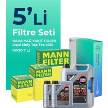 Mann Filter  Ford Mondeo 2.0 Dizel Filtre Bakım Seti Liqui Moly Motor Yağlı (2015-2018) 5 Li