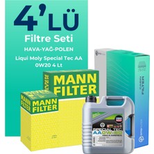 Mann Filter  Kia Cerato 1.6 Benzin Filtre Bakım Seti Liqui Moly Motor Yağlı (2019-2024) 4 Lü