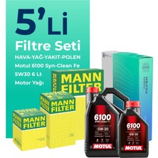 Mann Filter  Ford Mondeo 2.0 Dizel Filtre Bakım Seti Motul Motor Yağlı (2002-2008) 5 Li