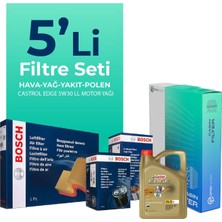 Bosch  Honda Civic 1.6 Dizel Filtre Bakım Seti Cast Rol Motor Yağlı (2013-2019) 5 Li
