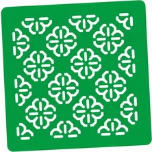 Besing Sashiko Geometrik Çiçek Desenli Nakış Şablonu – Yeniden Kullanılabilir Kumaş Işleme Stencil