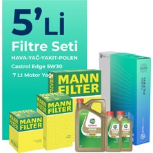 Mann Filter  Amarok 2.0 Dizel Filtre Bakım Seti Cast Rol Motor Yağlı (2010-2017) 5 Li