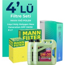 Mann Filter  Mercedes E240 Benzin Filtre Bakım Seti Liqui Moly Motor Yağlı (2003-2009) 4 Lü