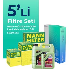 Mann Filter  Kia Venga 1.4 Dizel Filtre Bakım Seti Liqui Moly Motor Yağlı (2010-2014) 5 Li