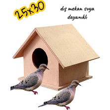 Ncy Home Ahşap Kumru Ve Güvercin cennet sultan papağanı Yuvası Dış Mekan Suya Dayanıklı 26x26x30 Cm