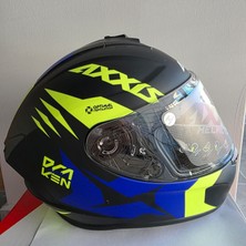 Axxis Kapalı Kask Axxıs Neon Sarı Lacivert Siyah S