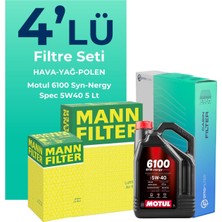 Mann Filter  Renault Megane 1.2 Benzin Tce Filtre Bakım Seti Motul Motor Yağlı (2016-2019) 4 Lü