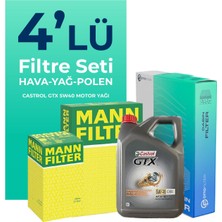 Mann Filter  Fiat Idea 1.4 Benzinli Filtre Bakım Seti Cast Rol Motor Yağlı (2004-2010) 4 Lü