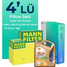 Mann Filter  Toyota Corolla 1.8 Hybrid Filtre Bakım Seti Shell Motor Yağlı (2018-2022) 4 Lü