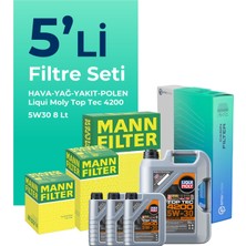 Mann Filter  Toyota Hilux 2.4 Filtre Bakım Seti Liqui Moly Motor Yağlı (2015-2024) 5 Li