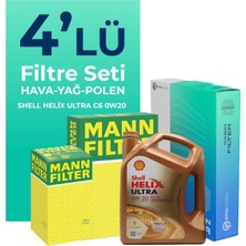 Mann Filter  Mercedes GLB200 Benzin Filtre Bakım Seti Shell Motor Yağlı (2020-2025) 4 Lü