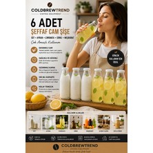 Cold Brew Trend By Uğur Çadırcı 6 Adet Şeffaf Cam Şişe Süt Ayran Limonata Sirke Meşrubat Şişesi Çok Amaçlı