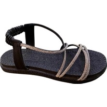 Kadın Düz Taban Taşlı Sandalet