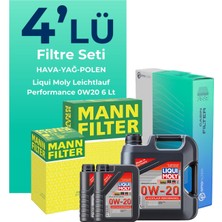 Mann Filter  Volvo S90 2.0 Dizel D4 Filtre Bakım Seti Liqui Moly Motor Yağlı (2016-2018) 4 Lü