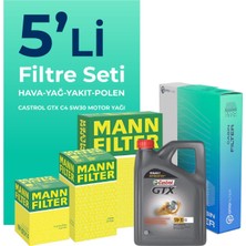 Mann Filter  Nissan Qashqai 1.5 Dizel Filtre Bakım Seti Cast Rol Motor Yağlı (2007-2013) 5 Li