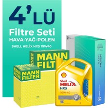 Mann Filter  Mitsubishi Colt 1.3 Filtre Bakım Seti Shell Motor Yağlı (2004-2012) 4 Lü