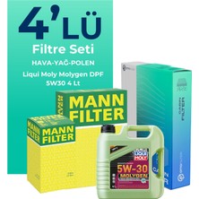 Mann Filter  Skoda Fabia 1.4 Dizel Filtre Bakım Seti Liqui Moly Motor Yağlı (2009-2011) 4 Lü