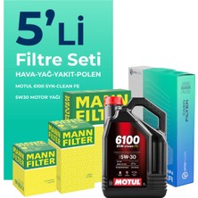 Mann Filter  Skoda Octavia 1.6 Dizel Filtre Bakım Seti Motul Motor Yağlı (2013-2019) 5 Li