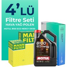 Mann Filter  Toyota Corolla 1.6 Benzin Filtre Bakım Seti Motul Motor Yağlı (2007-2009) 4 Lü