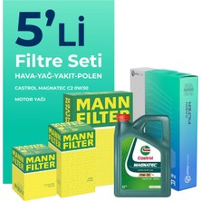 Mann Filter  Peugeot 2008 1.6 Bluehdi Dizel Filtre Bakım Seti Cast Rol Motor Yağlı (2015-2019) 5 Li