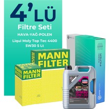 Mann Filter  Renault Grand Scenic 1.5 Dizel Filtre Bakım Seti Liqui Moly Motor Yağlı (2009-2016) 4 Lü