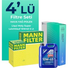 Mann Filter  Renault Modus 1.4 Benzin Filtre Bakım Seti Liqui Moly Motor Yağlı (2004-2009) 4 Lü