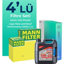 Mann Filter  Honda Hr-V 1.5 Hybrid Filtre Bakım Seti Liqui Moly Motor Yağlı (2021-2024) 4 Lü