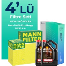 Mann Filter  Mercedes E350 Benzin Filtre Bakım Seti Motul Motor Yağlı (2005-2009) 4 Lü