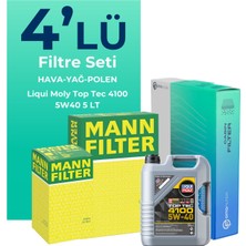 Mann Filter  Renault Clio 1.6 Benzin Filtre Bakım Seti Liqui Moly Motor Yağlı (2005-2012) 4 Lü